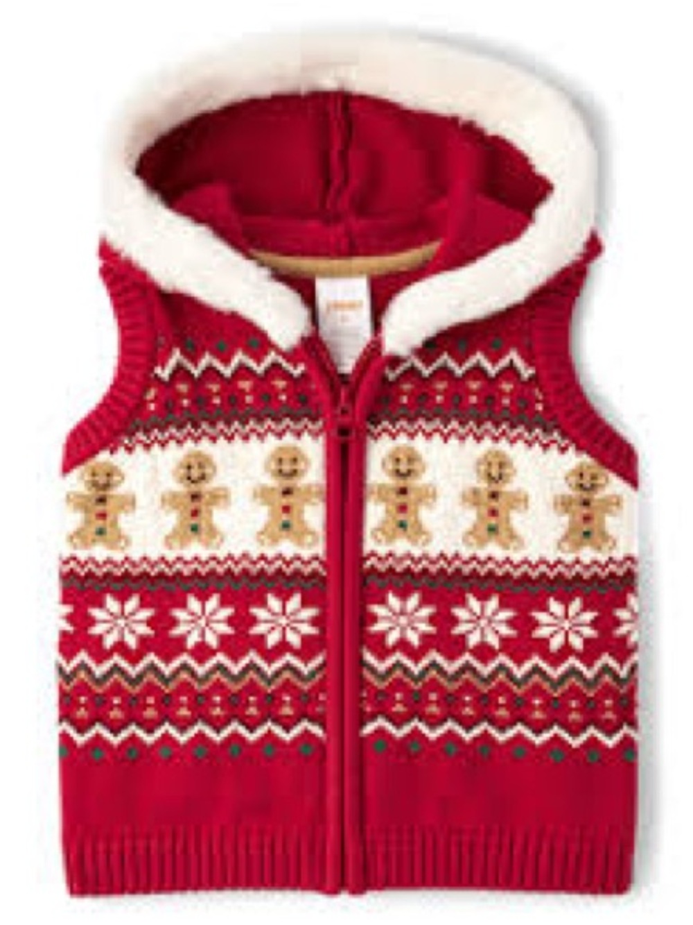 Gymboree Red Girls Sweater with Faux Fur Trim